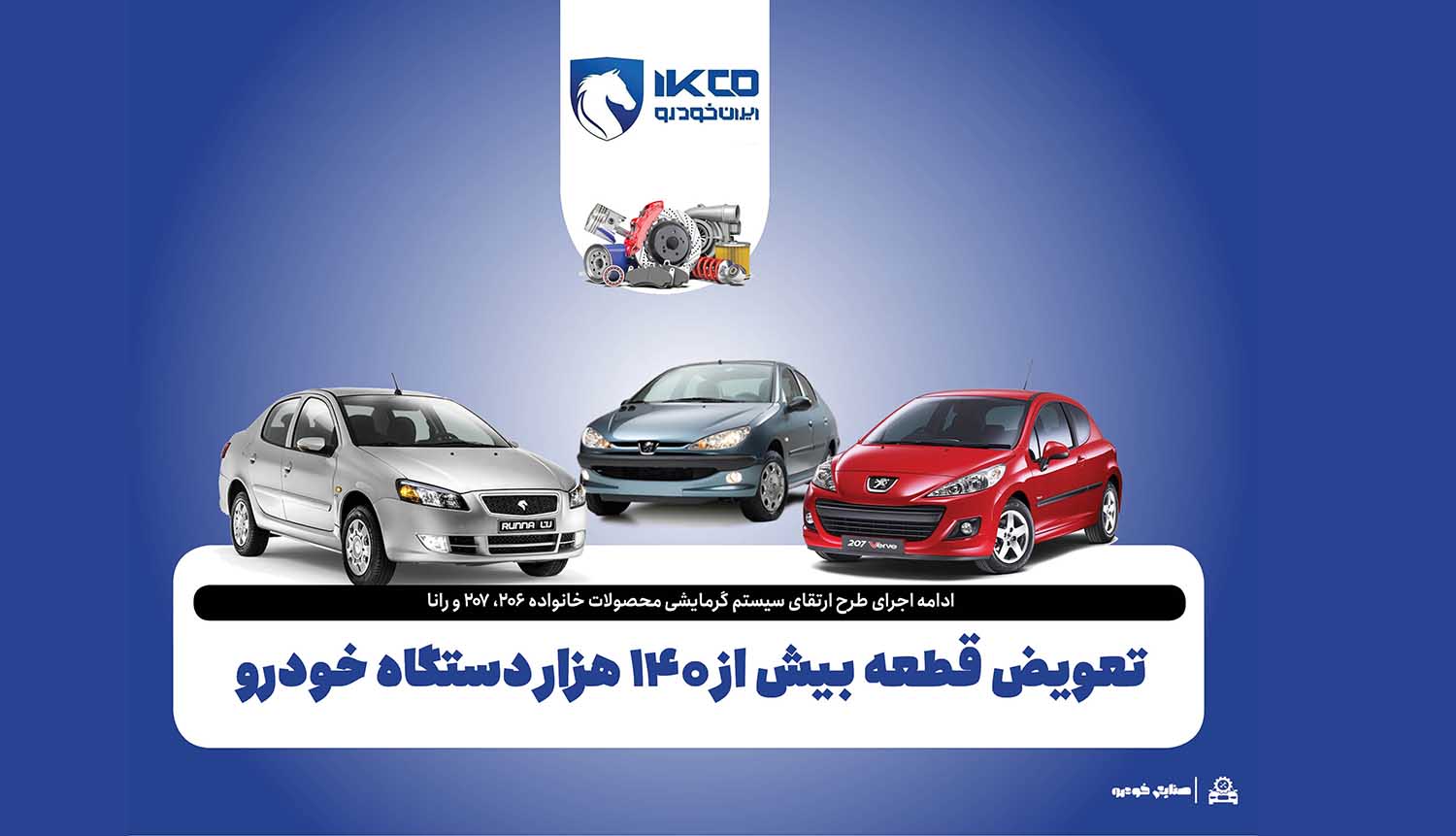 به گزارش گام اقتصادی به نقل از ایکوپرس- از زمان آغاز اجرای این طرح (چهارشنبه ۱۴ آبان ماه) تاکنون، بیش از ۱۴۰ هزار دستگاه خودرو از خانواده خودروهای ۲۰۶، ۲۰۷ و رانا مورد پذیرش قرار گرفته‌ و قطعه محافظ بخاری‌شان به صورت رایگان تعویض شده است و با توجه به استقبال روزافزون مشتریان، پیش‌بینی می‌شود این تعداد در روزهای آینده افزایش قابل توجهی یابد.